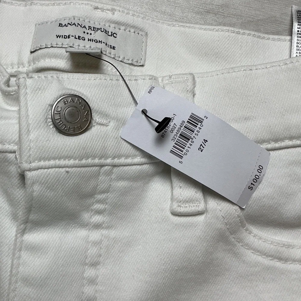 Banana Republic Wide-Leg Cropped Jean White‎ 27/4 New With Tags